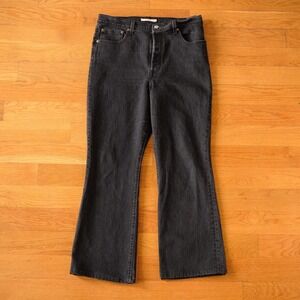 Levi's Ribcage Boot Black Denim Jeans Size 32 High Rise Straight Bootcut Classic